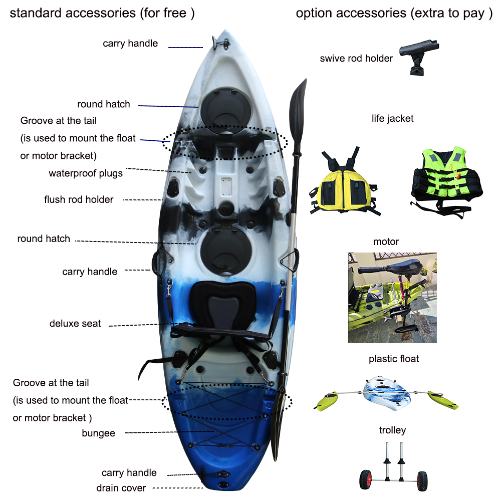 2.65m Single Seat HDPE Sit-On- - Fishing Kayak Pedal Drive ulasan dan harga