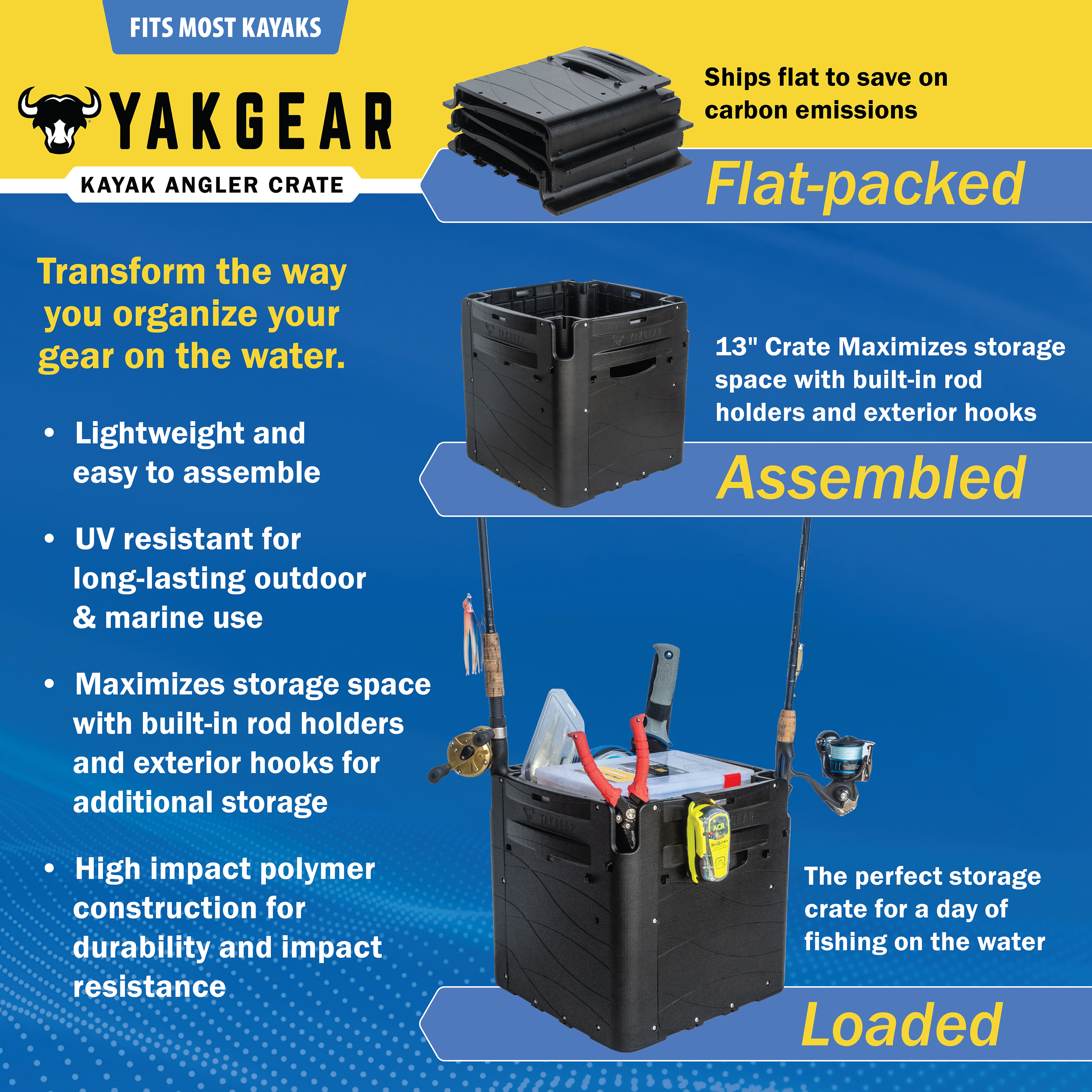 13-Inch Kayak Angler Crate – T - Fishing Kayak Crate ulasan dan harga