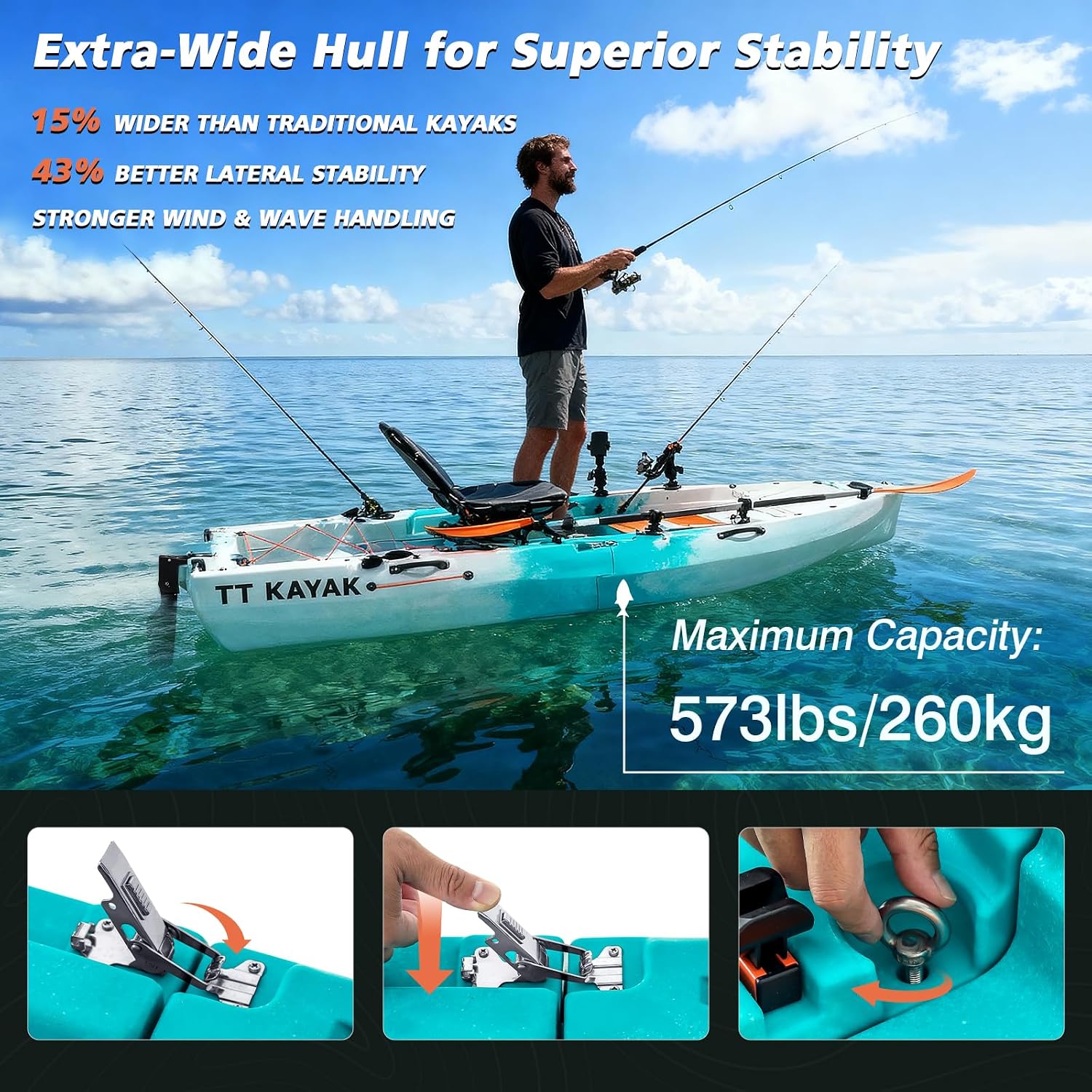 Modular Fishing Kayak with Car - Fishing Kayak Cart ulasan dan harga