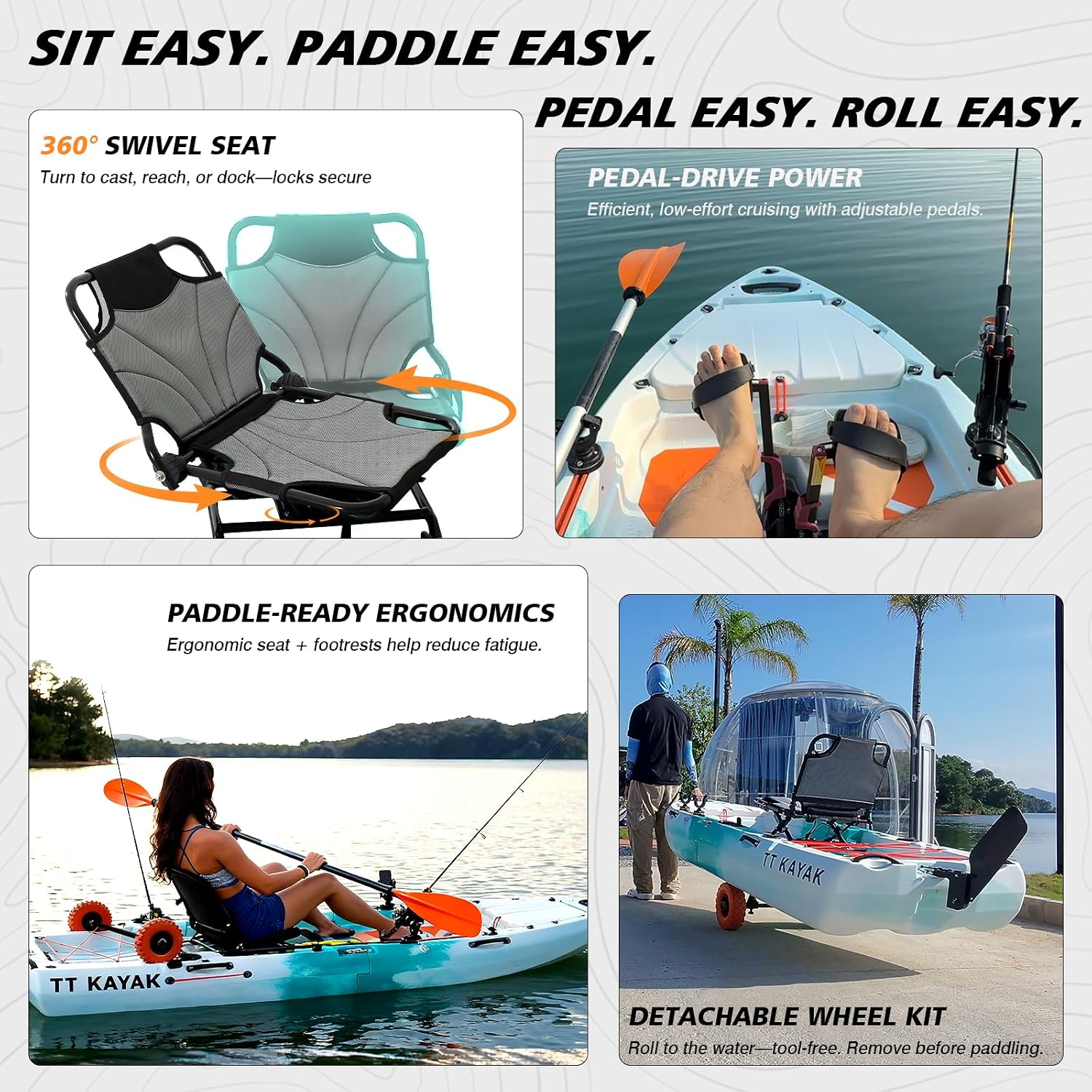 Modular Fishing Kayak with Car - Fishing Kayak Cart ulasan dan harga